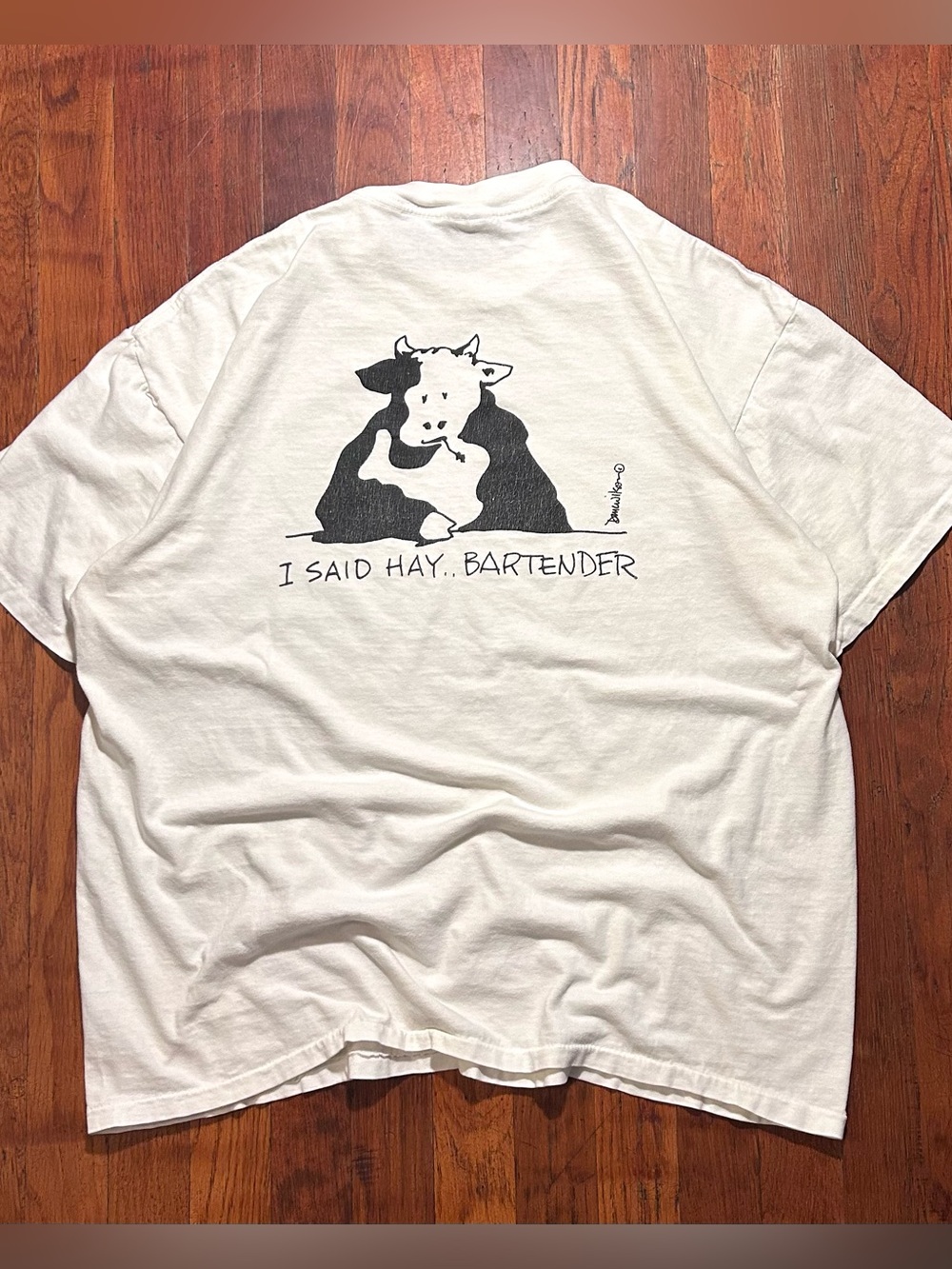 Vintage I Said Hay Bartender Cow Doug Wilson Sketch Comedy Humor Funny T-shirt L